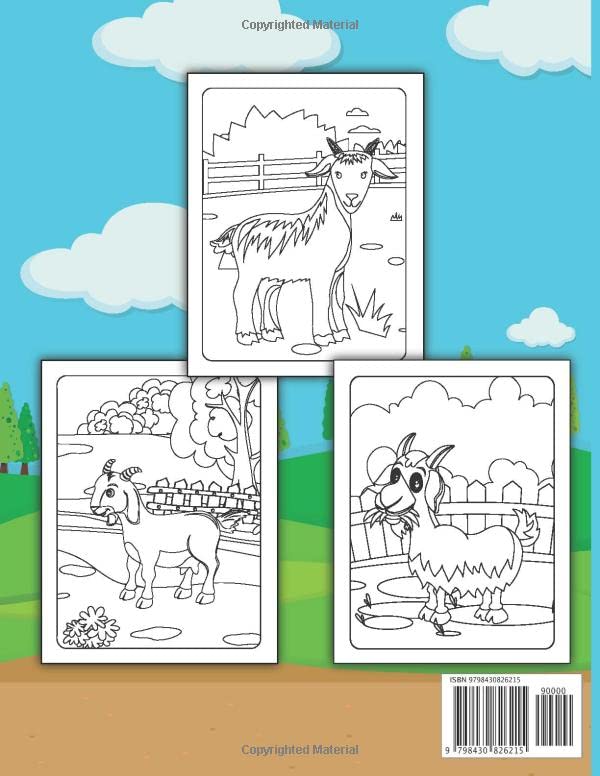 Goat Coloring Book for Kids Great Gift for Boys & Girls, Ages 4-8 Activity Book for Kids Unique and Cute Coloring pages 8.5 x 11 Inches (21.59 x 27.94 cm) image 3