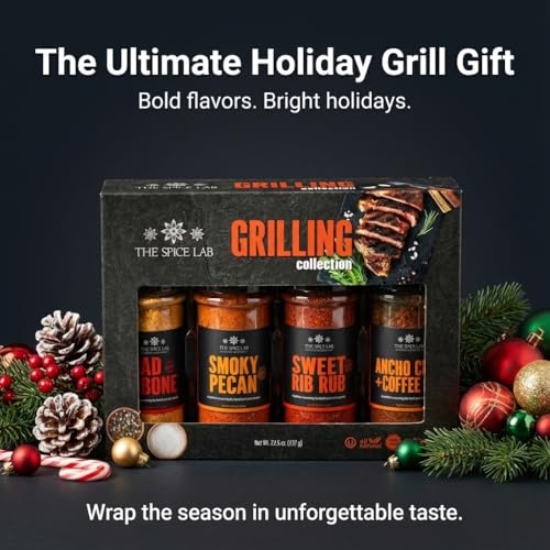 The Spice Lab BBQ Grilling Seasoning Collection Spice Set - Ultimate Barbecue Seasoning Gift Set - Grilling Gifts or Men or All Around Cooking for Barbecues and Smoking - Made in the USA