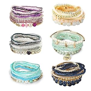LOYALLOOK 6 Sets Bohemian Stackable...