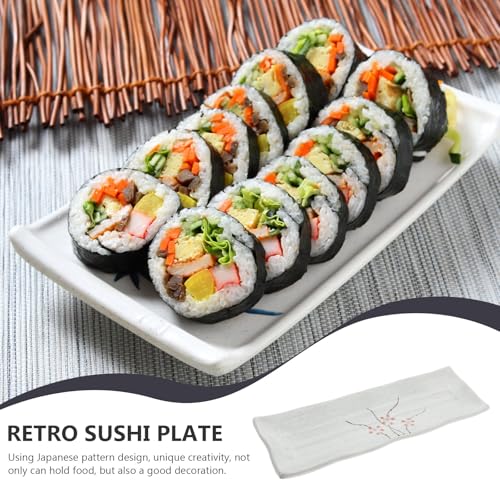 Plato sushi rectangular cerámico estilo japonés miniatura 2