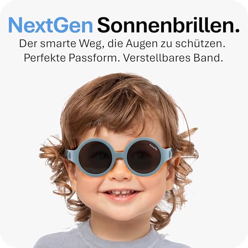 Mausito Sonnenbrille Kinder 6-24 Monate Jungen flexibler Rahmen & verstellbares Band | Vergleichssieger Kindersonnenbrille 100% UV-Schutz & Schadstofffrei | Europäisches Design, sicherer Halt
