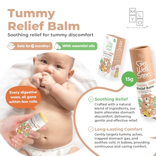 Image of GWS Baby Kids Nasal Relief, Itch Relief, Tummy Relief, Colic, Fever Relief & Bruise Relief Balm Sticks (15g) (Tummy Colic Balm)