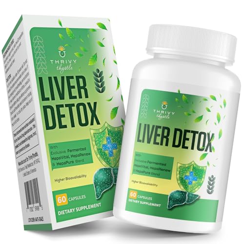 Liver Cleanse Detox & Repair – 25-in-1 Herbal Liver Support Milk Thistle Supplement - TUDCA, NAC, Chanca Piedra, Artichoke, Beet Root – Supports Liver Cleanse & Gut Health – 60 Vegan Capsules