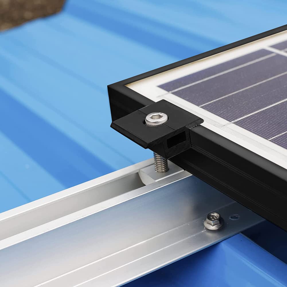 FAXIOAWA 4 Pezzi Staffe per Pannello Solare Kit Morsetto Medio Staffe per Morsetto per Pannello Solare Altezza Modulo 30mm Supporto Z Staffa per Pannello Solare per Pareti del Tetto