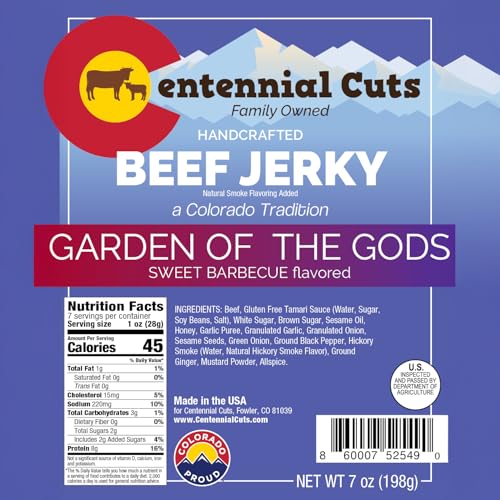 Image of Centennial Cuts Beef Jerky - Garden of the Gods - Korean Style BBQ, High Protein, 7 oz Snack