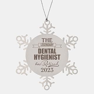 The Legendary Dental Hygienist Has Retired 2023 Snowflake Ornament for Christmas Tree, Gifts for Retirement, Dental School Clinic National Dentist Dentistry Operator