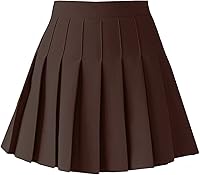ZHANCHTONG Women's High Waist A-Line Pleated Mini Tennis Skirt with Lined Shorts