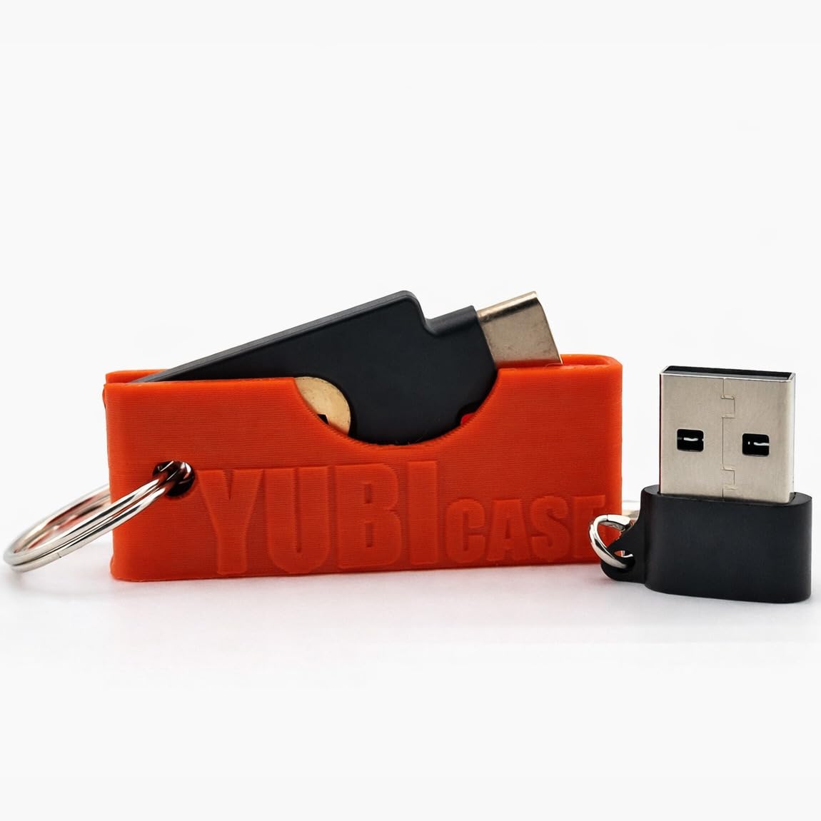 Yubicase - Pokrowiec ochronny do Yubikey 5 NFC / 5C NFC, etui odporne na zarysowania, Yubikey nie zawiera (czerwony, USB C)