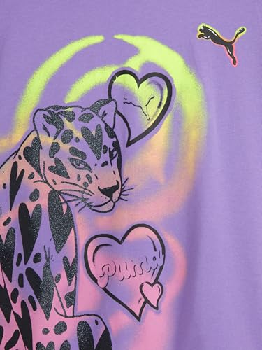 Image of PUMA girls Short Sleeve T-shirt, Fashion Prints & Colors, Soft and Comfortable