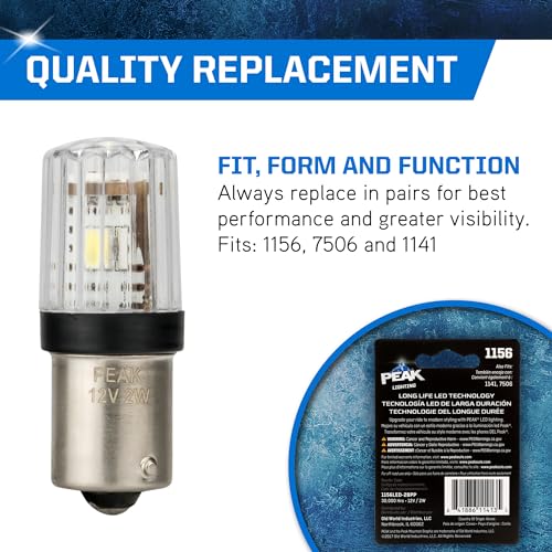 PEAK 1156LED-2BPP Bombillas LED blancas para auto, pack de 2 miniatura 2