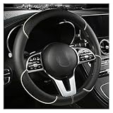 Cubierta Protector Volante Línea De Costura Protector para Volante Coche Timple Antideslizante Tridimensional Cubre Volante(Beige)