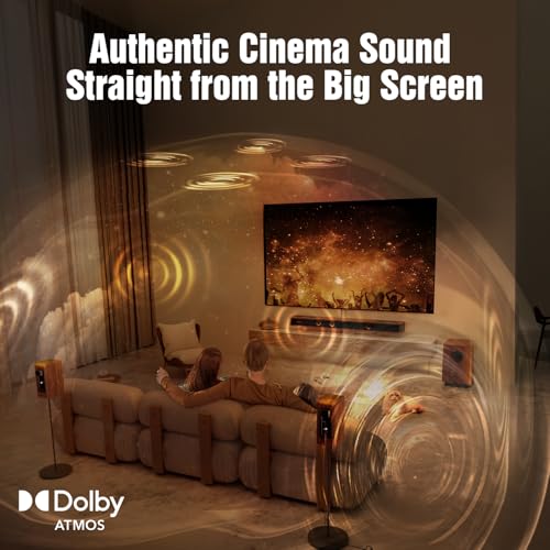 Image of Flagship 5.3.4 Soundbar with Dolby Atmos, 800W Sound Bar for Smart TV with Subwoofer, 2 Wireless Rear Speakers, BassCoupling Tech for 28Hz Depth, Home Theater Surround Sound System Works eARC, BT 5.4 | Surround Sound System with BassCoupling Tech to 28Hz for Home Theater, Living Room, 2 Wireless Rear Speakers for Movie Night