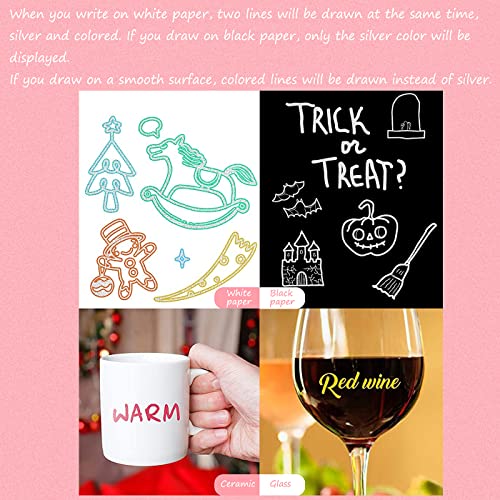 Outline Markers Set 12 Color Art Paint Markers Double Line Marker Super Squiggles Markers 2Mm Paint Permanent Glitter Markers For Coloring,Drawing,Greeting Card,Posters,Art And Craft Painting Supplies #TOP6