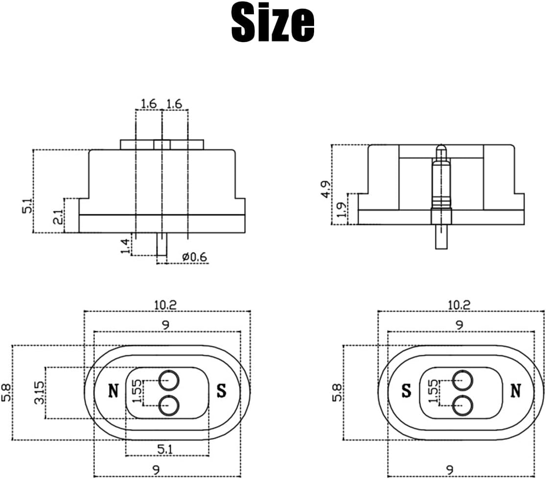 1Pair 2Pin/3Pin/4Pin/5Pin Round Magnetic Pogo Pin Connector, DC Powe 1Pair 2Pin/3Pin/4Pin/5Pin Round Magnetic Pogo Pin Connector, DC Powe