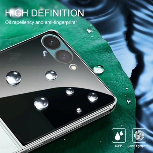 Image of WonRia Pack 1 - Privacy Tempered Glass Compatible with Samsung Galaxy Z Flip 8 Screen Guard Protector | Anti-Spy | Case Friendly - Installation Kit