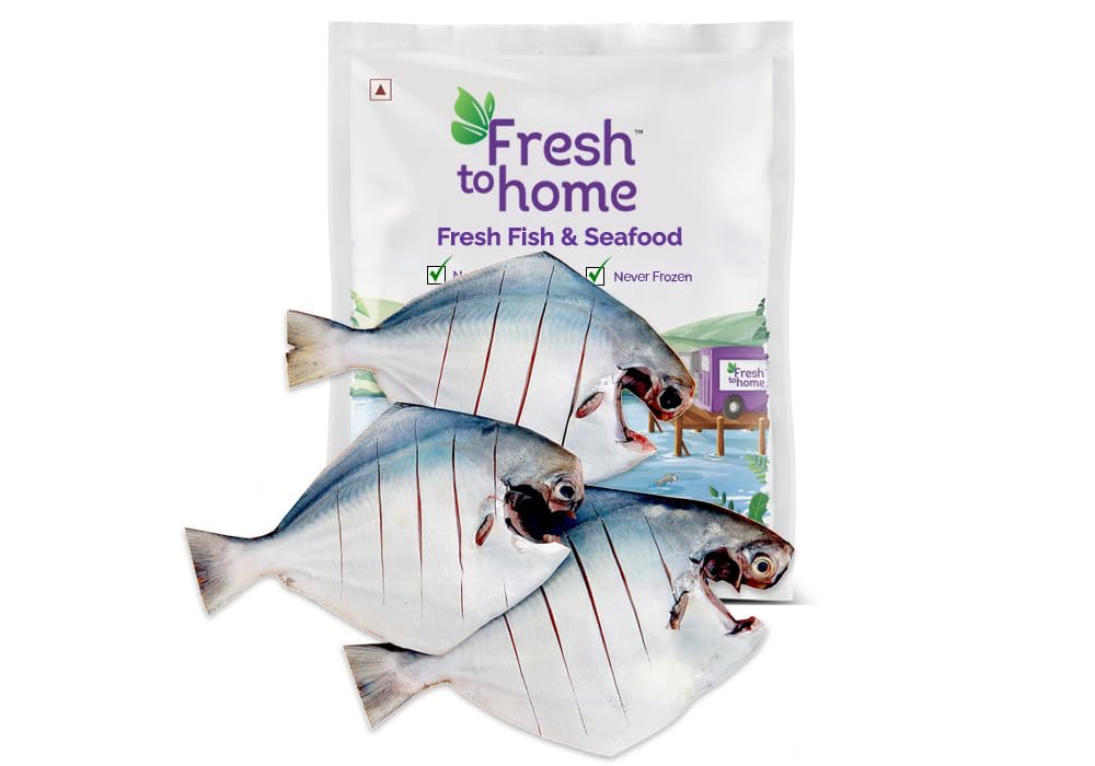 FreshtoHome | Silver Pomfret / Avoli | Whole cleaned | Approx 350g (UAE)
