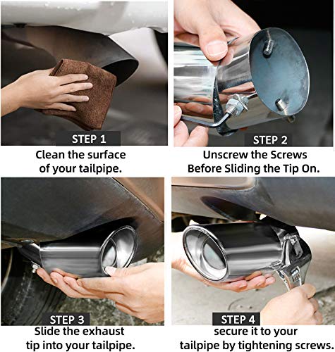 Image of Dsycar Universal 1.5-2.25 Inch Adjustable Inlet Exhaust Tips, Curved Style