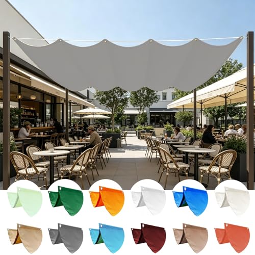 Voile ombrage rétractable vague 4x8.5m gris clair 180g - 2