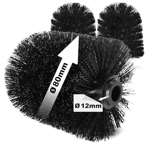 COM-Four® 3X têtes de Brosse de Rechange pour brosses de Toilette - brosses de Rechange en Noir pour brosses de Toilette - têtes de Brosse de Rechange (3...