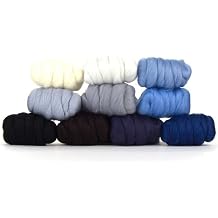 Revolution Fibers | Mixed Merino Wool Variety Pack - Glacier Chill | Perfect Wool Roving for Spinning, Rolags, Needle Felting, Wet Felting, Tapestry, Weaving and Crafting Blues