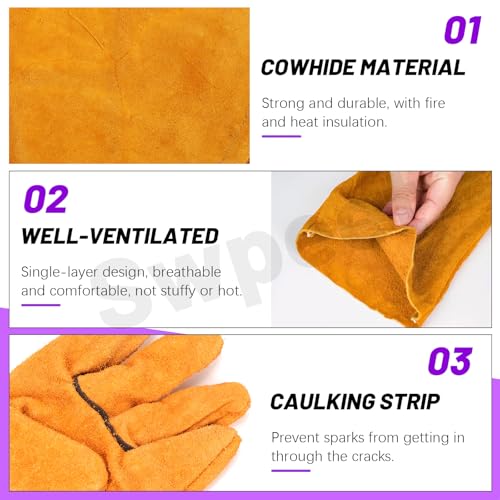 Swpeet 2pcs 10 \Schweißen Chipping Hammer und 10\ Schweißen Handschuhe, Schweißen Schlack Hammer mit Coil Spring Griff, Schlack Entfernung Werkzeug für die Reinigung Entfernen Schlack Schweißen Rest