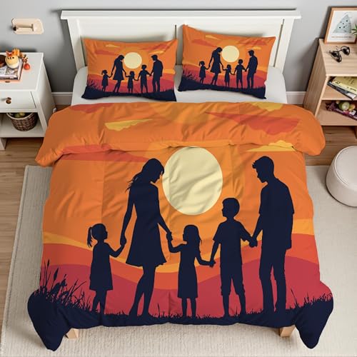 Housse de couette 160x200 microfibre douce parure lit soleil