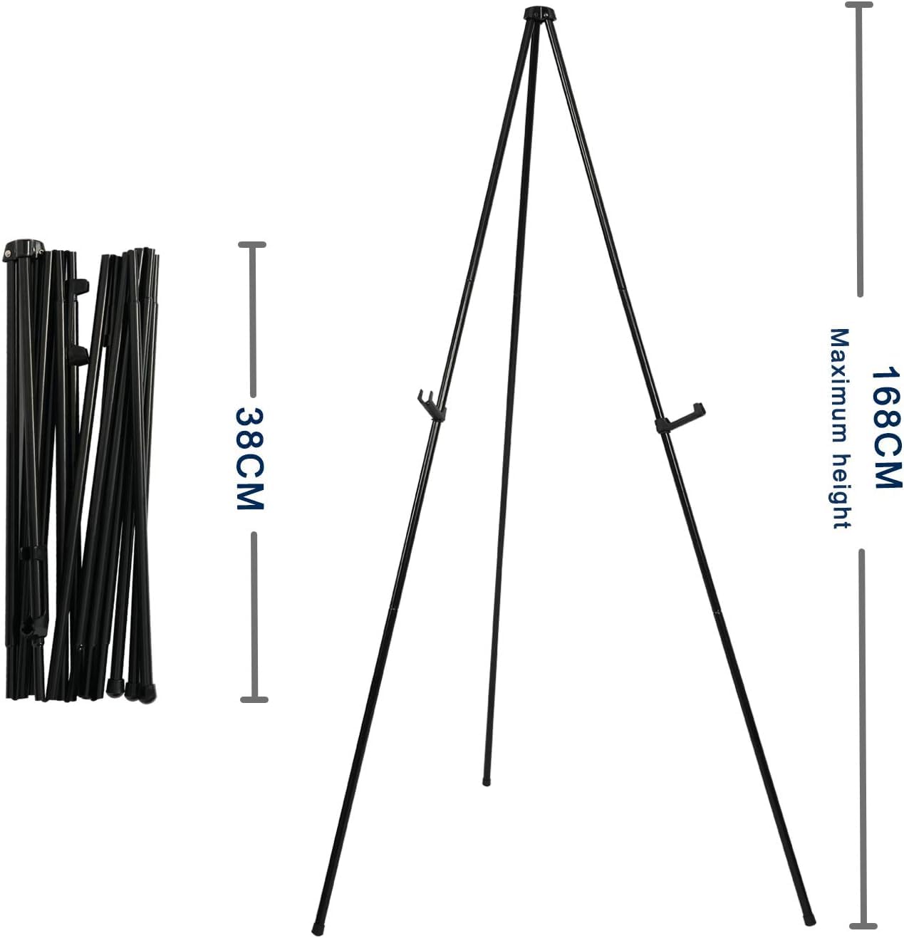 3 Packs Mutualsign Easel Stand Black Easel Art Display Tripod Collapsible Floor Easel - Image 3