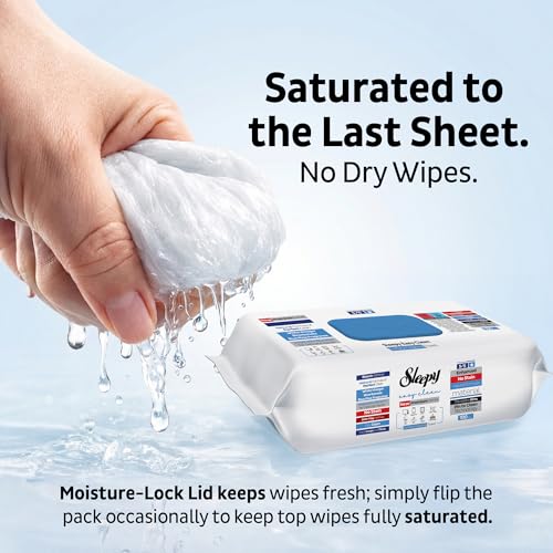 Image of Sleepy Easy Clean XL Heavy Duty Cleaning Wipes (300 Count) - Chlorine-Free Bleach & Vinegar Formula - Large 8 inchx8 inch Multi Surface Scrubbing Wipes for Bathroom, Grout, Tile, Glass, Carpet Spots & Stain