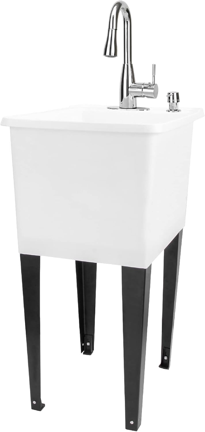 White Space Saver Utility Sink by JS Jackson Supplies, Freestanding