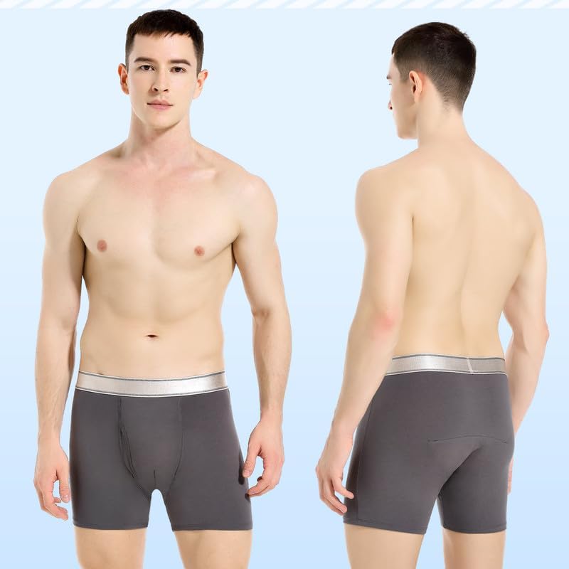 Carer Incontinence Underwear for Men Washable with Front Fly Mens Incontinence Boxer Briefs with Front Absorbent 150ML Reusable Leak Proof Underwear for Men 2 Pack, 3X-Large - Image 7