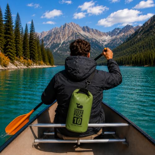 Bolsa seca impermeable lootvana de 10 litros con cierre enrollable y correa ajustable para kayak, camping y pesca miniatura 2