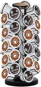 40pods K Cup Holders, K Cup Carousel, Coffee Pods Holder Storage Organizer Stand,Comes All in One Piece,No Assembly Required,1 Count,Black (Holds 40 Pods/Heavy Duty Base, Matte Black)