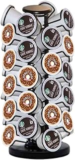 K cup Holders,K Cup Carousel With Heavy Duty Revolving Base,Coffee Pod Holder Carousel, Comes All in 1 Piece, Zero Assembly Required, Holds 40 K cups, Matte black. K cups NOT Included