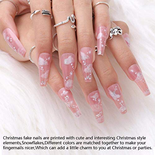 24 Stück Wolke falscher Nagel,Lange Sarg gefälschte Nägel Nude Cloud Ballerina Nagelspitzen für DIY Nail Art Salon… – Bild 8