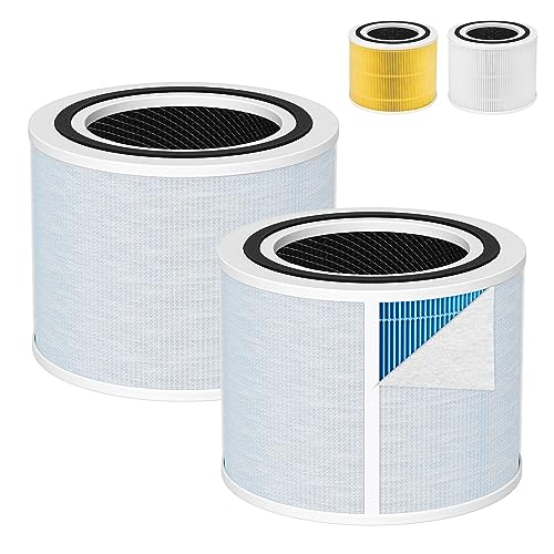 isinlive Core 300 Smoke Remover Replacement Filter for LEVOIT Core 300 Core300-P Core 300S Core 300S/P VortexAir Air Purifier, Core 300-RF, 4-in-1 HEPA Activated Carbon, 2 Pack, Blue, Core 300-P