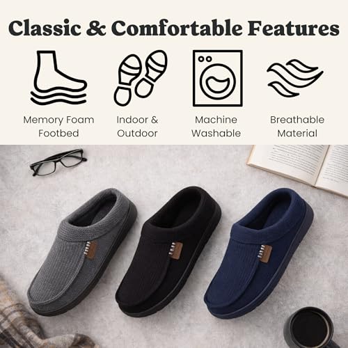 Image of Dearfoams Men's Brendan Indoor /Outdoor Breathable Memory Foam Clog House Shoe with Wide Widths Slipper