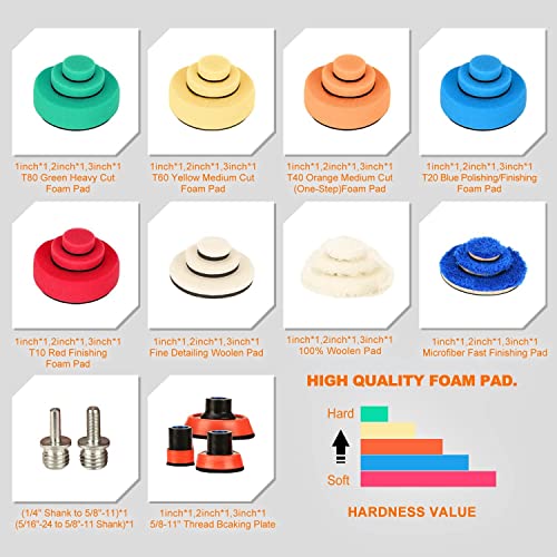 Image of DIY Crafts Pack Of 145 Pcs, Multi Hook & Loop, Sponges Scruber Foam Drill Polishing Pad Kit 1.2 /2 /3 inchinch Buffing Pads, Sponge M14 Drill Adapter Power Polisher P(Pack Of 145 Pcs, Multi Hook & Loop)