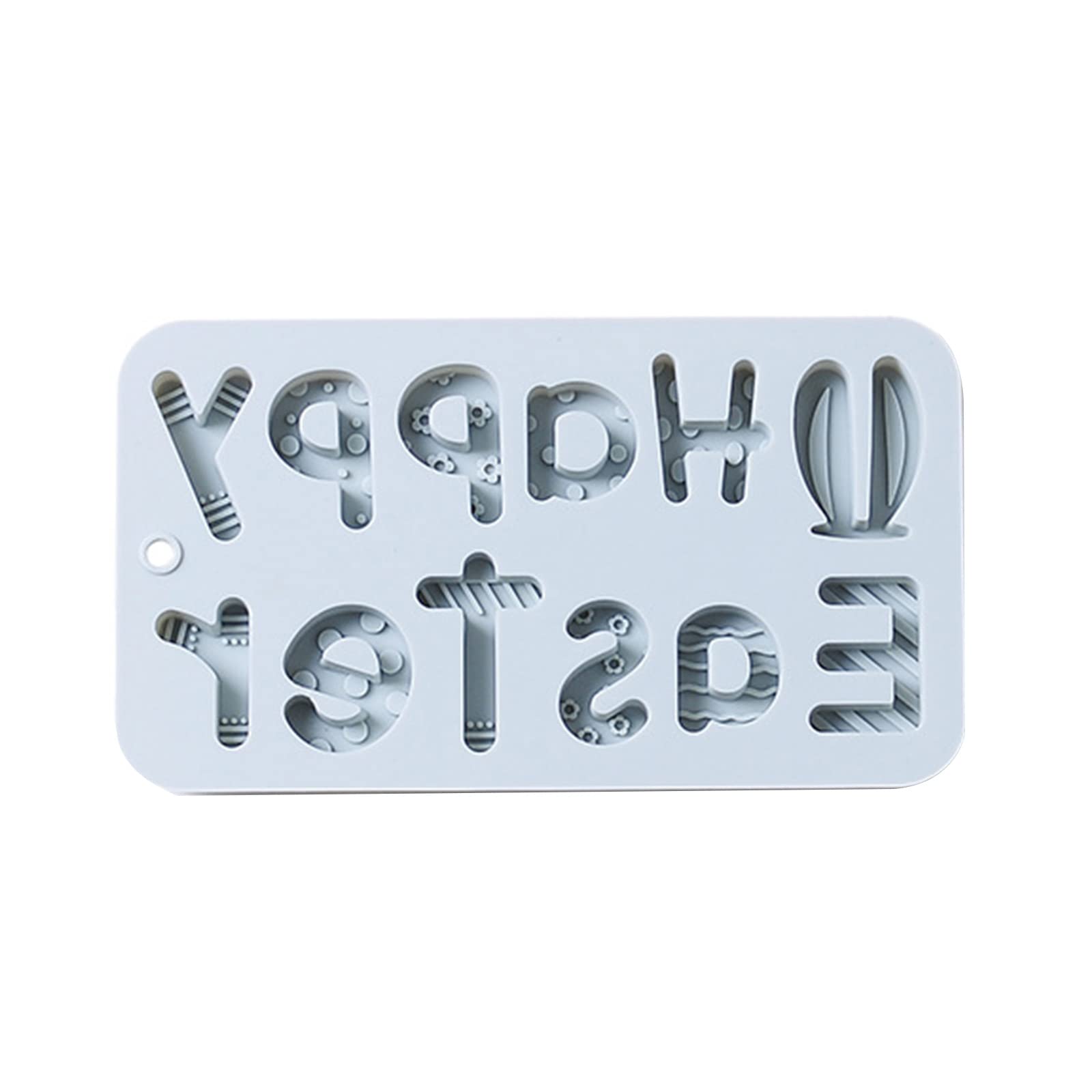 Buxuaaaa Chocolate Cake Fondant Molds Candy Silicone Happy Easter Letters Shapes for Easter 2 Colors Silicone Fondant Molds Baking