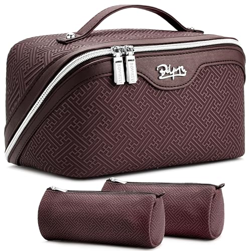 BOYATU Travel Makeup Bags for Women: Vintage Roman Column Texture
