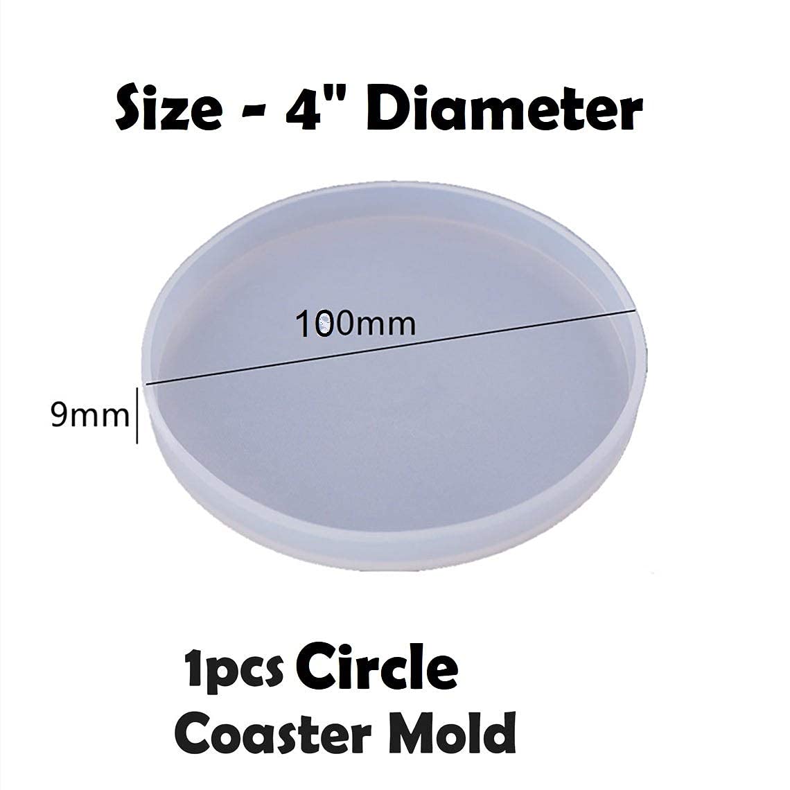 Like it 2PCS Round Silicone Molds for Coasters Epoxy for Casting with Resin Art Clay Cement Pack of 2 (Circle) (4 in) 4