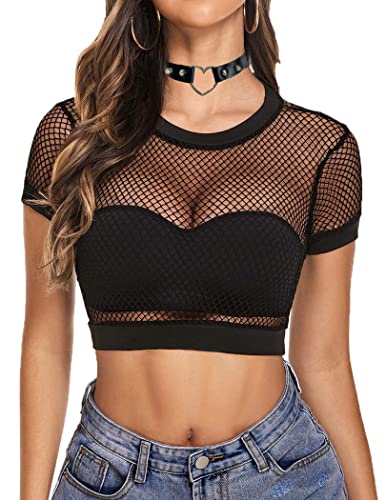 Avidlove Fishnet Crop Top for Women...