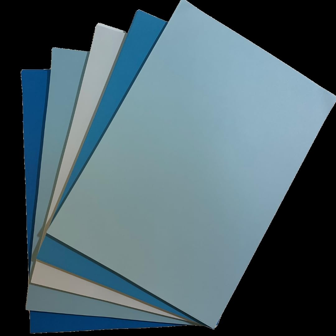 A4 Assorted/Mixed Coloured Paper in Blue Tints - Card Making, Printing, Copying, Drawing, Origami, Arts and Crafts - Various Pack Sizes (200 Sheets)