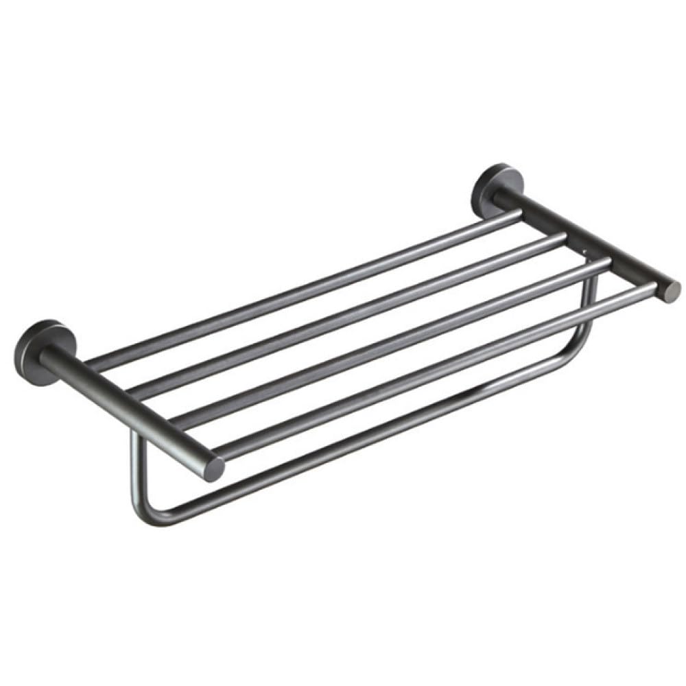 Double porte-serviettes gris en laiton mat pour salle de bain chic