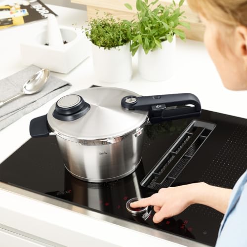 Miniatura 6 de Fissler Vitavit Premium Olla A Presión De 4,5 L Y 22 Cm De Diámetro, Acero Inoxidable, 4 Niveles De Cocción, Incluye Accesorio De Cocción Al Vapor, Inducción