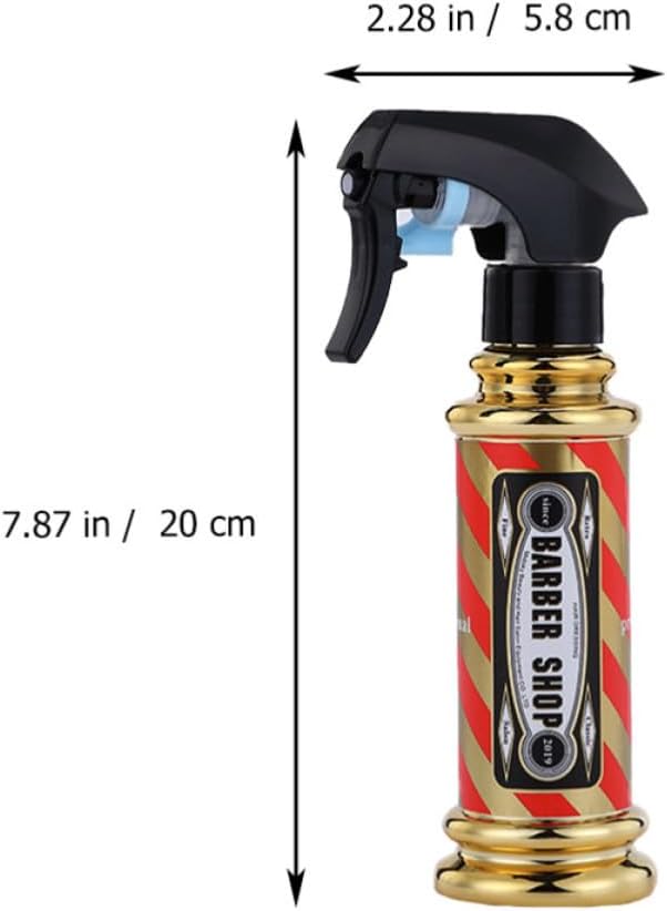Garneck Spray Bottle Empty Spray Bottle Retro Style Barber Shop, Plastic Material, Never Leak Design, Lightweight Water Storage Daily Life for Perfumes