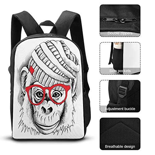 Mochila escolar para niños con diseño de animales 3D de 17 pulgadas 4