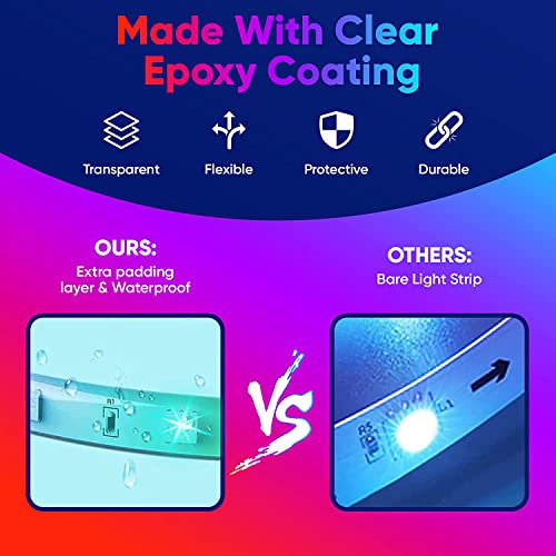 Goadrom Outdoor Led Strip Lights, 66Ft Music Sync Rgb Led Strip Lights With App Remote Control, Waterproof Color Changing Dimmable Tape Exterior Lighting Kit For Balcony,Deck,Roof,Garden,Pool #TOP2