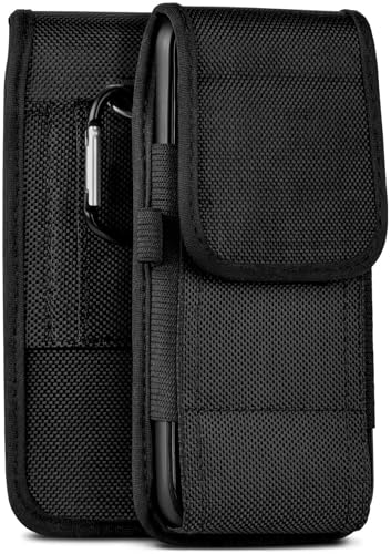 moex Agility Hülle für Nokia 3.1 Hülle mit Gürtelschlaufe, Handy Gürteltasche Outdoor Handyhülle, Nylon Gürtel Handytasche, robuste Schutzhülle mit Karabiner, Schwarz