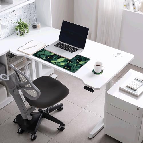 Image of Grass Black Cat Mouse Pad Gaming Desk Mat 24x12 Mousepad XL Desk Pad Long Computer Mat Large Mouse Pads for Wireless Mouse Office Work Women