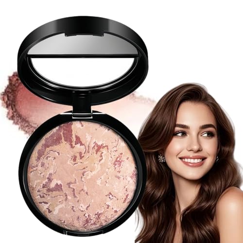 Colour Correcting Powder Foundation,Long-Lasting Baked Foundation for Mature Skin,Oil-Control Full Coverage Foun/dation for Women,Pressed Po/wder Makeup,Matte Natural Setting Powder(Medium Beige)